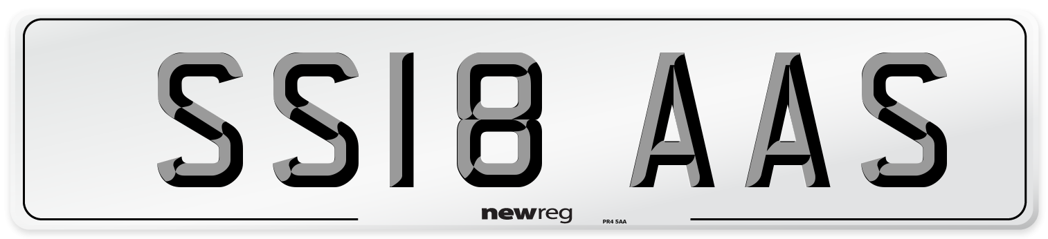 SS18 AAS Number Plate from New Reg